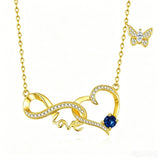14K Gold Plated Birthstone Infinity Butterfly Necklace for Women