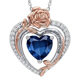 14K Gold Plated  Birthstone Rose Flower Necklaces for Women