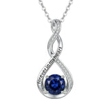 14K Gold Plated 12 Month Birthstone Infinity Twisted Pendant Necklace Mother's Day Christmas Anniversary Birthday Gift
