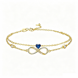 14K Gold Plated Birthstone Infinity Double-Layer Braceletfor Women