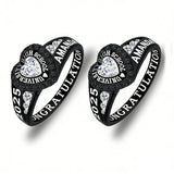Sterling Silver Personalized Birthstone Engraved Class Rings for Women, College Senior High School Ring
