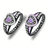 Sterling Silver Personalized Birthstone Engraved Class Rings for Women, College Senior High School Ring