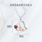 14K Gold Birthstone Corgi Pendant Necklace
