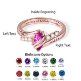 Copper Sterling Silver Personalized Birthstone Engraved Class Ring for Women High School University Graduation Gift