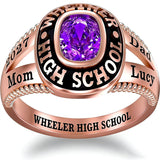 Sterling Silver Personalized Birthstone Engraved 2026 High School College Graduation Class Ring