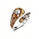 Sterling Silver Turquoise Hummingbird Butterfly Sunflower Adjustable Spoon Ring