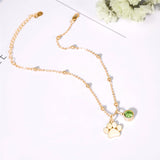 Sterling Silver Birthstone Paw Print Bracelet Anklet Necklace