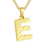 14K Gold Plated American Flag Initial Pendant Necklace for Men