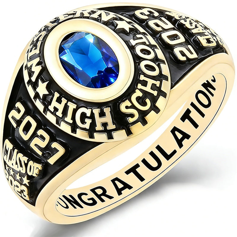 Sterling Silver Personalized  Engraved Class Ringsfor Women