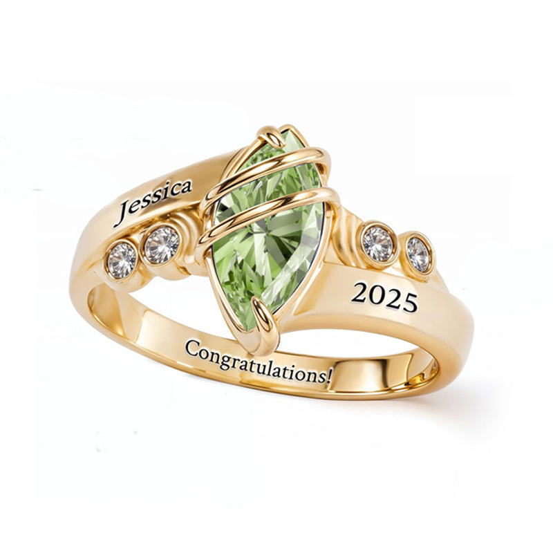Sterling Silver Personalized Graduation Ring for Class of 2026