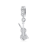 Sterling Silver Music Note Guitar  Piano  Violin  Drum Set Flute Harp Saxophone Charm Beads