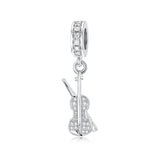 Sterling Silver Music Note Guitar  Piano  Violin  Drum Set Flute Harp Saxophone Charm Beads