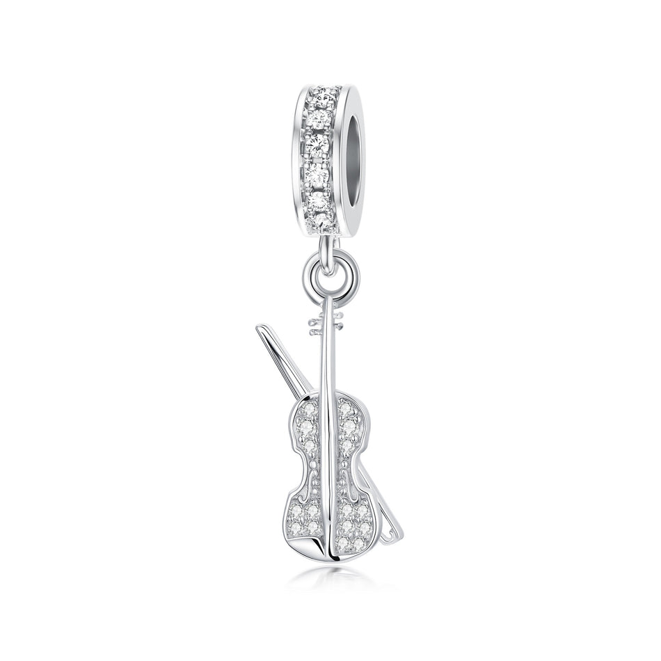 Sterling Silver Music Note Guitar  Piano  Violin  Drum Set Flute Harp Saxophone Charm Beads