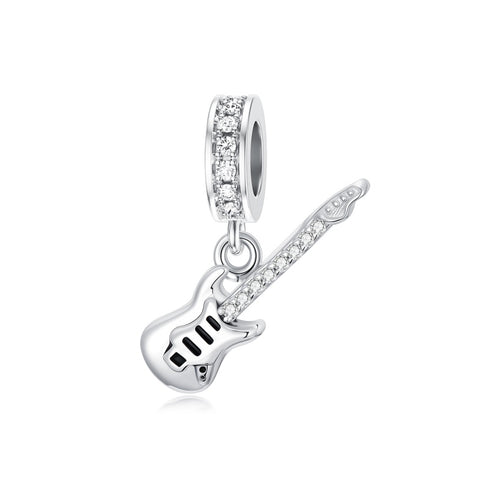 Sterling Silver Music Note Guitar  Piano  Violin  Drum Set Flute Harp Saxophone Charm Beads