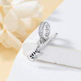 Sterling Silver Music Note Guitar  Piano  Violin  Drum Set Flute Harp Saxophone Charm Beads