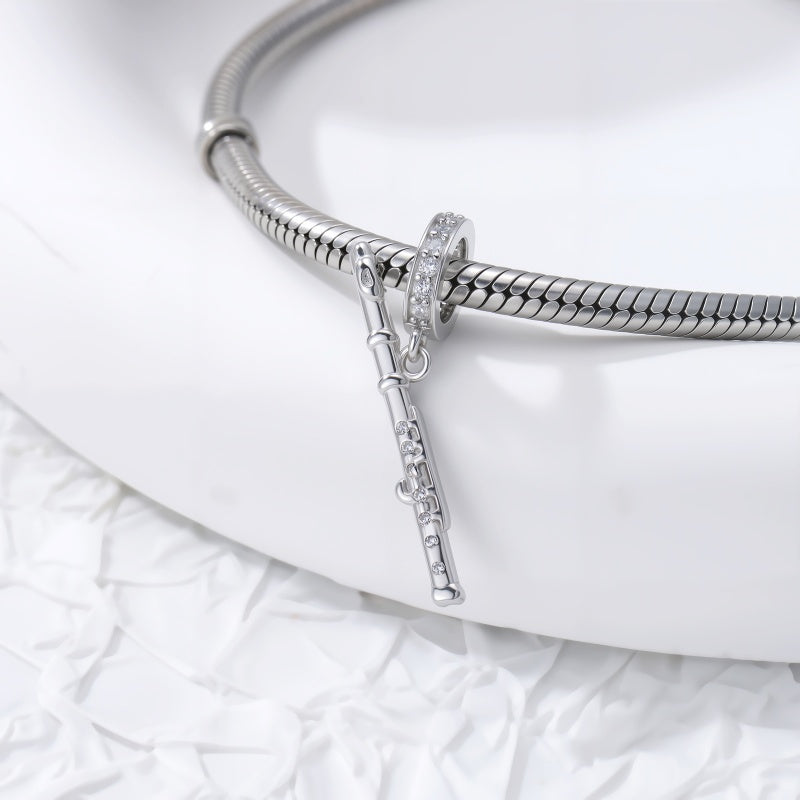 Sterling Silver Music Note Guitar  Piano  Violin  Drum Set Flute Harp Saxophone Charm Beads