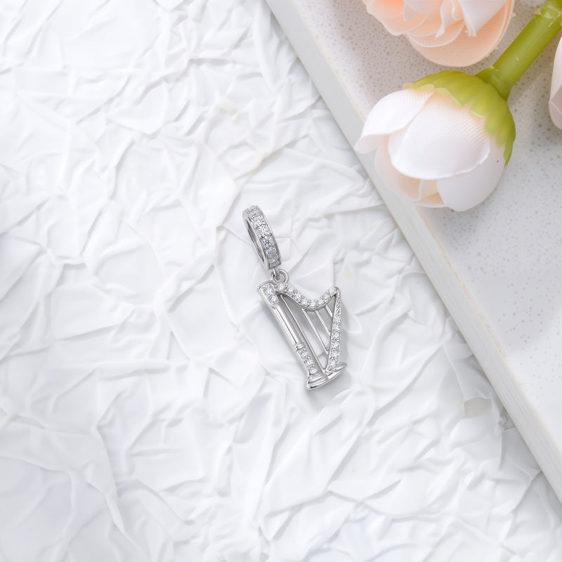 Sterling Silver Music Note Guitar  Piano  Violin  Drum Set Flute Harp Saxophone Charm Beads