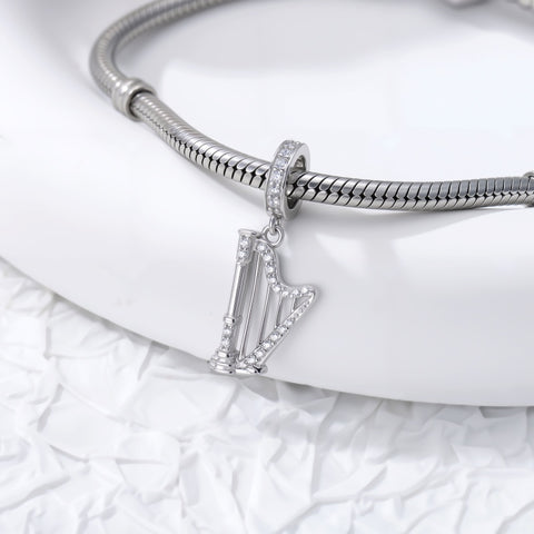 Sterling Silver Music Note Guitar  Piano  Violin  Drum Set Flute Harp Saxophone Charm Beads