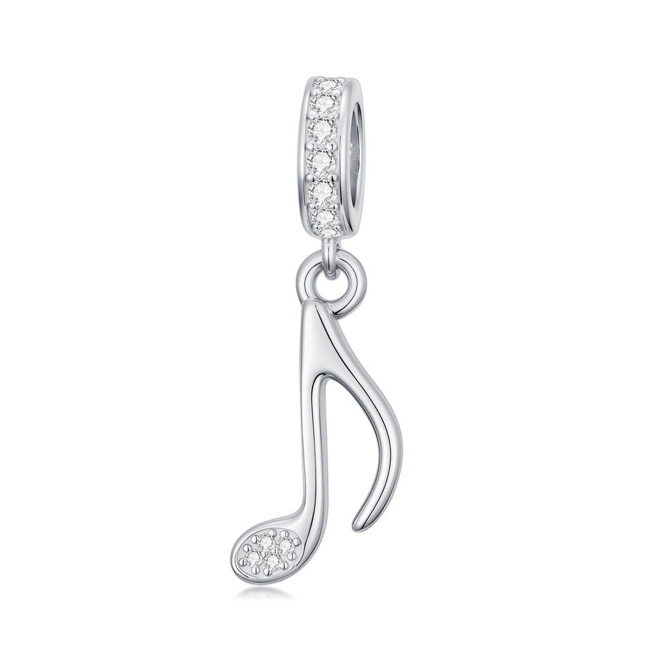 Sterling Silver Music Note Guitar  Piano  Violin  Drum Set Flute Harp Saxophone Charm Beads
