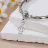 Sterling Silver Music Note Guitar  Piano  Violin  Drum Set Flute Harp Saxophone Charm Beads