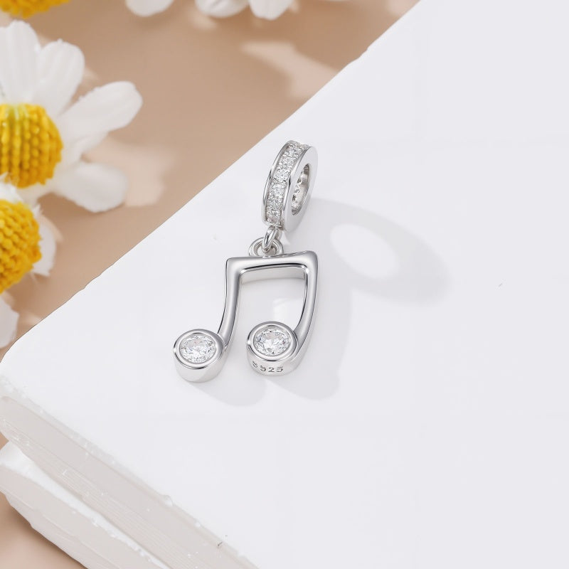 Sterling Silver Music Note Guitar  Piano  Violin  Drum Set Flute Harp Saxophone Charm Beads