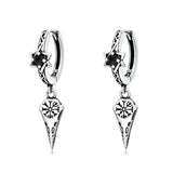 Sterling Silver Viking Raven Stud Dangle Earrings