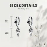 Sterling Silver Viking Raven Stud Dangle Earrings