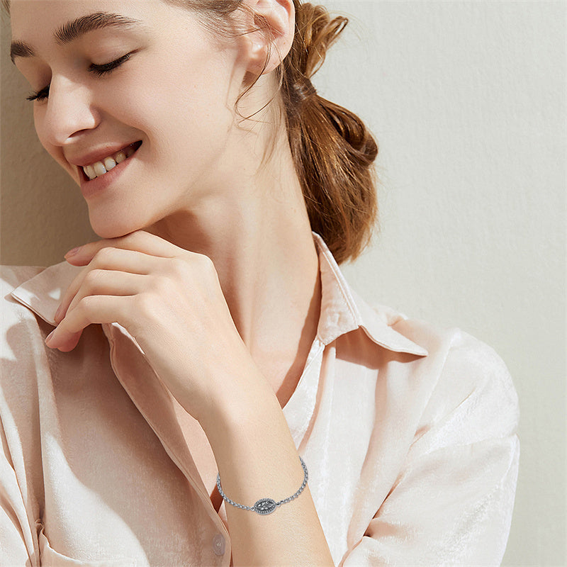 Sterling Silver 12 Month Birth Flower Photo Locket Bracelet