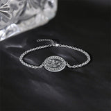 Sterling Silver 12 Month Birth Flower Photo Locket Bracelet