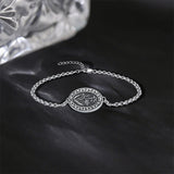 Sterling Silver 12 Month Birth Flower Photo Locket Bracelet