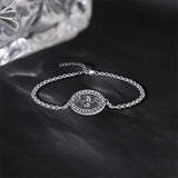 Sterling Silver 12 Month Birth Flower Photo Locket Bracelet