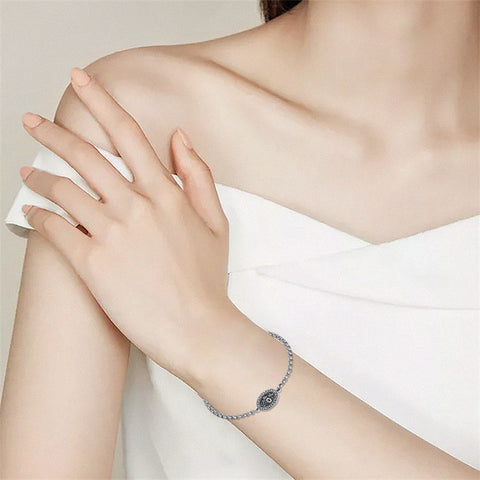 Sterling Silver 12 Month Birth Flower Photo Locket Bracelet