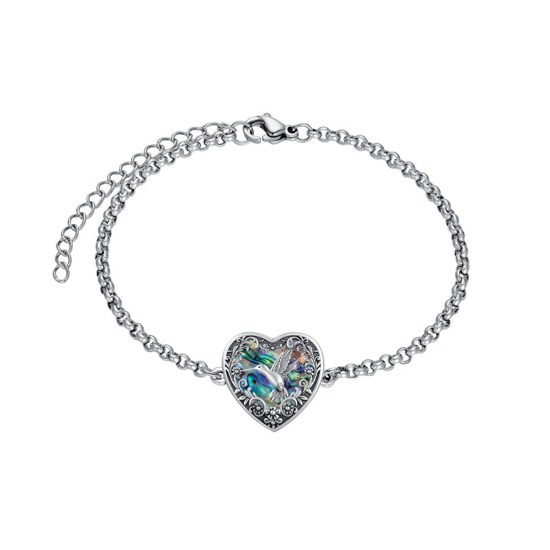 Sterling Silver Heart Urn Bracelet for Ashes Memorial Keepsake Jewelry Gifts for Women