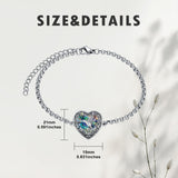 Sterling Silver Heart Urn Bracelet for Ashes Memorial Keepsake Jewelry Gifts for Women