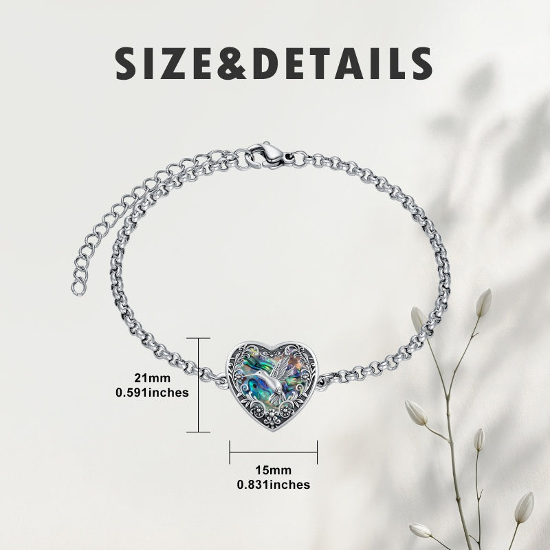 Sterling Silver Heart Urn Bracelet for Ashes Memorial Keepsake Jewelry Gifts for Women