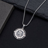 Sterling Silver Oxidation12 Zodiac Pendant Necklace