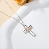 Sterling Silver Cross Flute Gymnastics Violin Piano Cello Pendant Necklace Cross Jewelry Birthday Christmas Gift