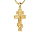 14K Gold Plated Religious Amulet  Cross Pendant Necklace
