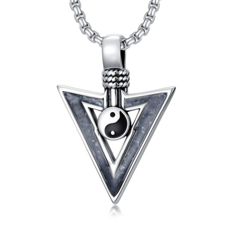 Sterling Silver Cross Celtic Knot Yin Yang Peace Sign Arrowhead Pendant  Necklace