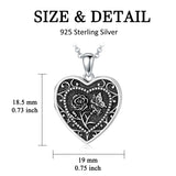 Sterling Silver Butterfly Heart Birth Flower Photo Locket Pendant Necklace for Women Birthday Christmas  Gifts