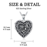 Sterling Silver Butterfly Heart Birth Flower Photo Locket Pendant Necklace for Women Birthday Christmas  Gifts