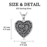 Sterling Silver Butterfly Heart Birth Flower Photo Locket Pendant Necklace for Women Birthday Christmas  Gifts