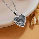 Sterling Silver Butterfly Heart Birth Flower Photo Locket Pendant Necklace for Women Birthday Christmas  Gifts