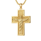 14K Gold Plated Religious Amulet  Cross Pendant Necklace