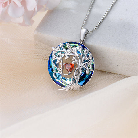 Sterling Silver Birthstone Caduceus & Stethoscope Pendant Necklace
