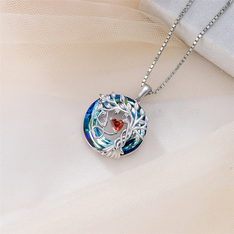 Sterling Silver Birthstone Caduceus & Stethoscope Pendant Necklace