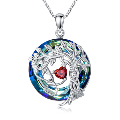Sterling Silver Birthstone Caduceus & Stethoscope Pendant Necklace