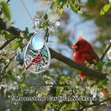 Sterling Silver Moonstone Cardinal Dragonfly Hummingbird Butterfly Bee Pendant Necklace for Women