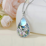 Sterling Silver Moonstone Cardinal Dragonfly Hummingbird Butterfly Bee Pendant Necklace for Women