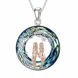 Sterling Silver  Crystal Tree of Life Mother Daughter Father Daughter Sisters Friends Pendant Necklace for Women
